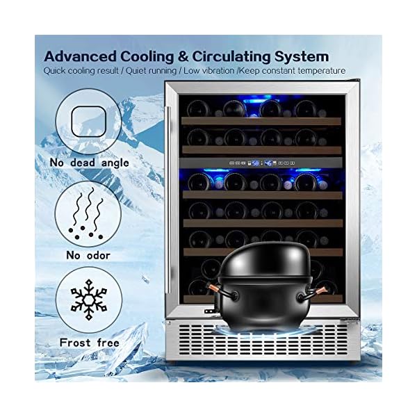 Wine-Cooler-Dual-Zone-Aobosi-24-inch-51-Bottle-Wine-refrigerator-Built-in-or-Freestanding-with-Fashion-Look-Quick-and-Silent-Cooling-System-Double-Layer-Tempered-Glass-Door-Front-Ventilation