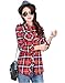 AvaCostume Winter Casual Thicken Fleece Plaid Shirts for Women