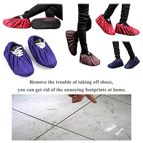 5 Pairs Non Slip Washable Reusable Shoe Covers Cotton and Polyester For Household Thickened Boot Covers