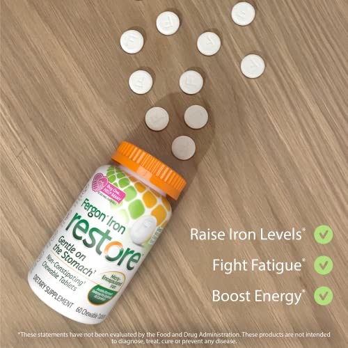 Fergon Iron Restore Chewable Tablets Gentle on Stomach, Non