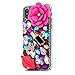 iPhone XR Bling Glitter Case, Awsaccy(TM) Unique 3D Handmade Crystal Sparkly Diamond Rhinestone Pink Pearl Floral Lipstick Fashion Design Shiny Case for iPhone XR Girls Women