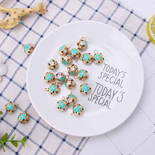 Because0f Christmas Jingle Bells, 5 Pcs Bells Craft Kits Xmas Decoration Bells, 0.4 Inch (Blue)