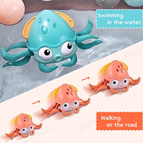 QIUXQIU Octopus Bath Toy Crawling Toy Amphibious Movable Pet Octopus