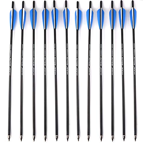 Musen 20 Inch Carbon Archery Crossbow Bolts, Crossbow Arrows with Removable Tips, Hunting and Target Practice Crossbow Bolts, 12 Pack Blue - Thumbnail 5