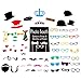 Photo Booth Props - Set with Chalkboard Style Sign With Stand | Perfect for Weddings, Birthdays, or any Celebration | 60 Pieces