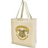 GRAPHICS & MORE Harry Potter Ilustrated Hogwart's Crest Grocery Travel Reusable Tote Bag