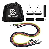 Bodyguard 11Pcs Resistance Bands Set, with Door Anchor, Handles, Ankle Straps and Carrying Bands,Elastic Pull Rope Perfect for Resistance Training, Physical Therapy, Home Gyms Workouts Yoga Pilates