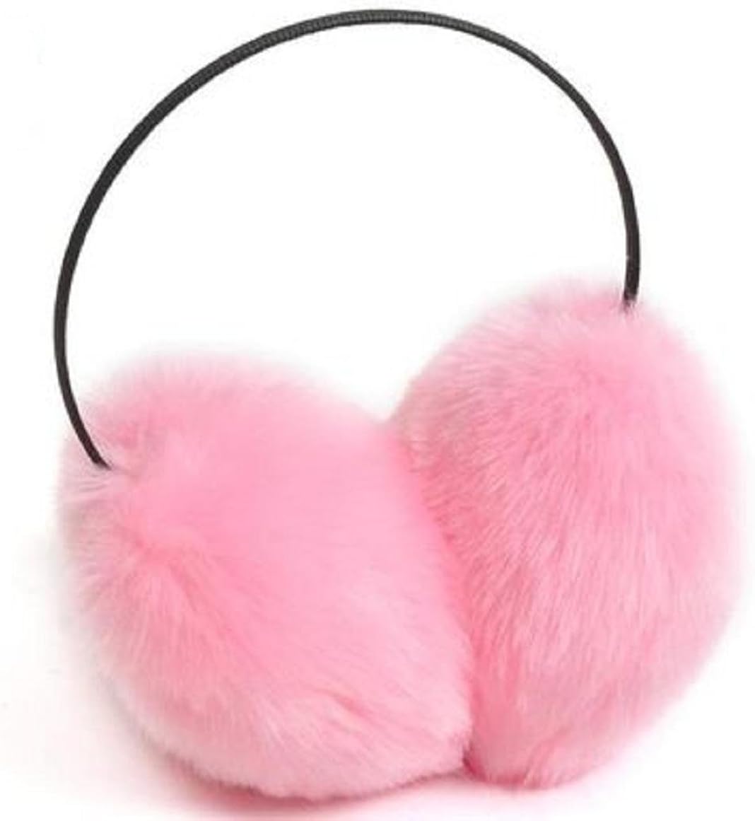 Womens Girls Winter Fashion Headband Soft Fluffy Fuzzy Earmuff Ear Warmer Ear Muffs, Pink at