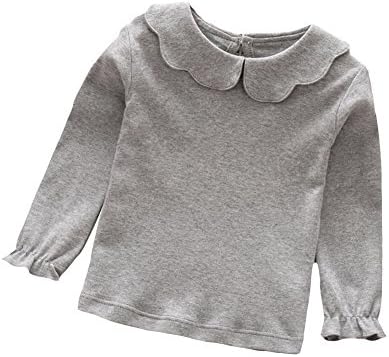 Butterfly Iron Doll Collar Toddler Baby Girls Long Sleeves T-Shirts Spring Peter Pan Collar Jumper Tops Sweatshirt
