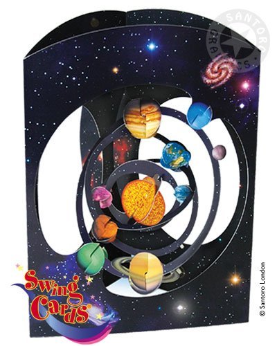 Santoro Interactive 3-D Swing Card, Solar System Greeting Card by Santoro