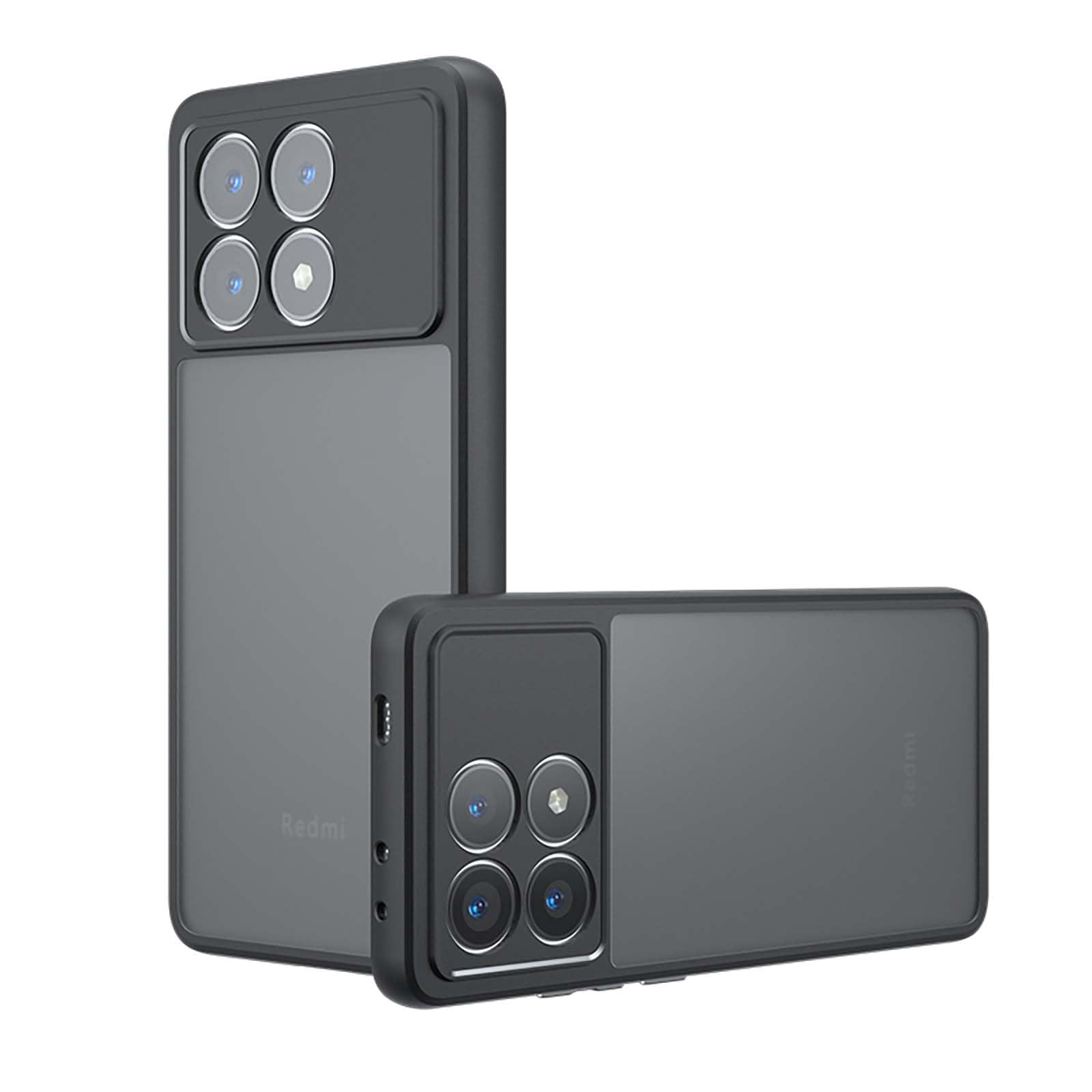 SEIAIYG Case for Xiaomi Poco F6 Pro 5G, Lightweight Hybrid Hard PC + Soft TPU Bumper Shockproof Protective Case cover [Translucent Frosted Designed], Black