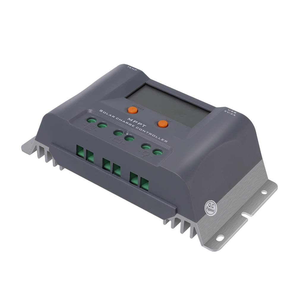 Buy HQST 10A 12V MPPT Solar Charge Controller, Negative Grounded with Adjustable LCD Display and