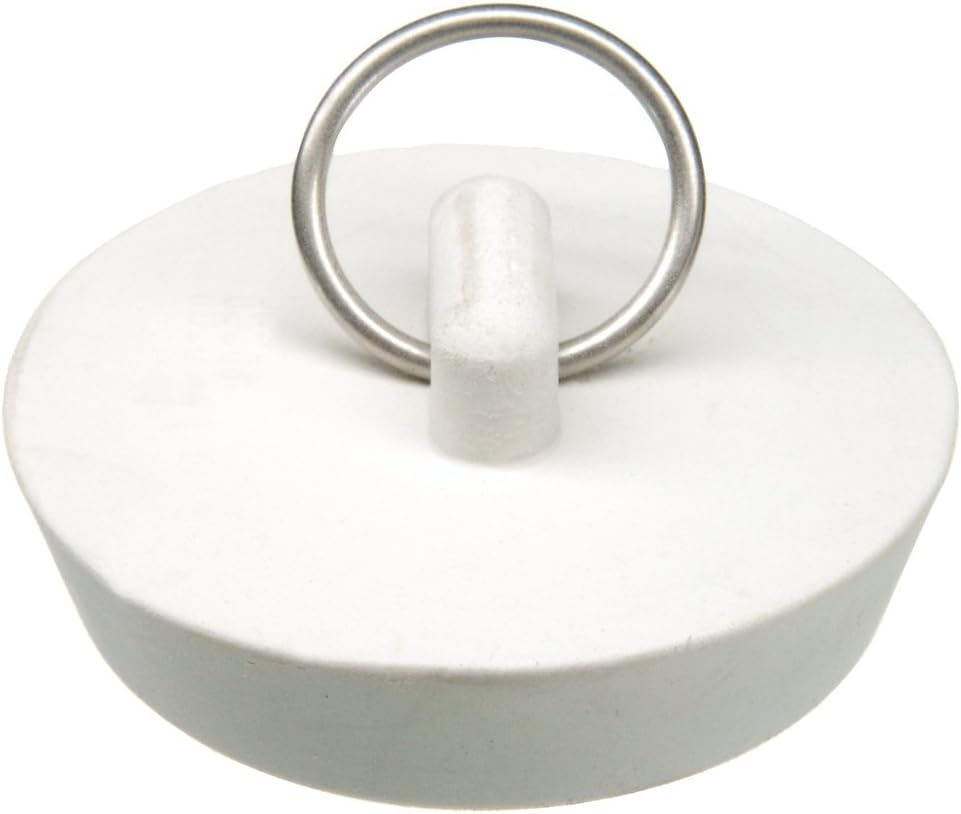 Danco 1-3/4-Inch Rubber Drain Stopper, White, Carded, 88272 - - 