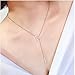 Y-blue Women Lady Golden Necklaces Bohemia Triangular and Cylindrical Pendant 18K Gold Plated Tassels Choker Collar Chian