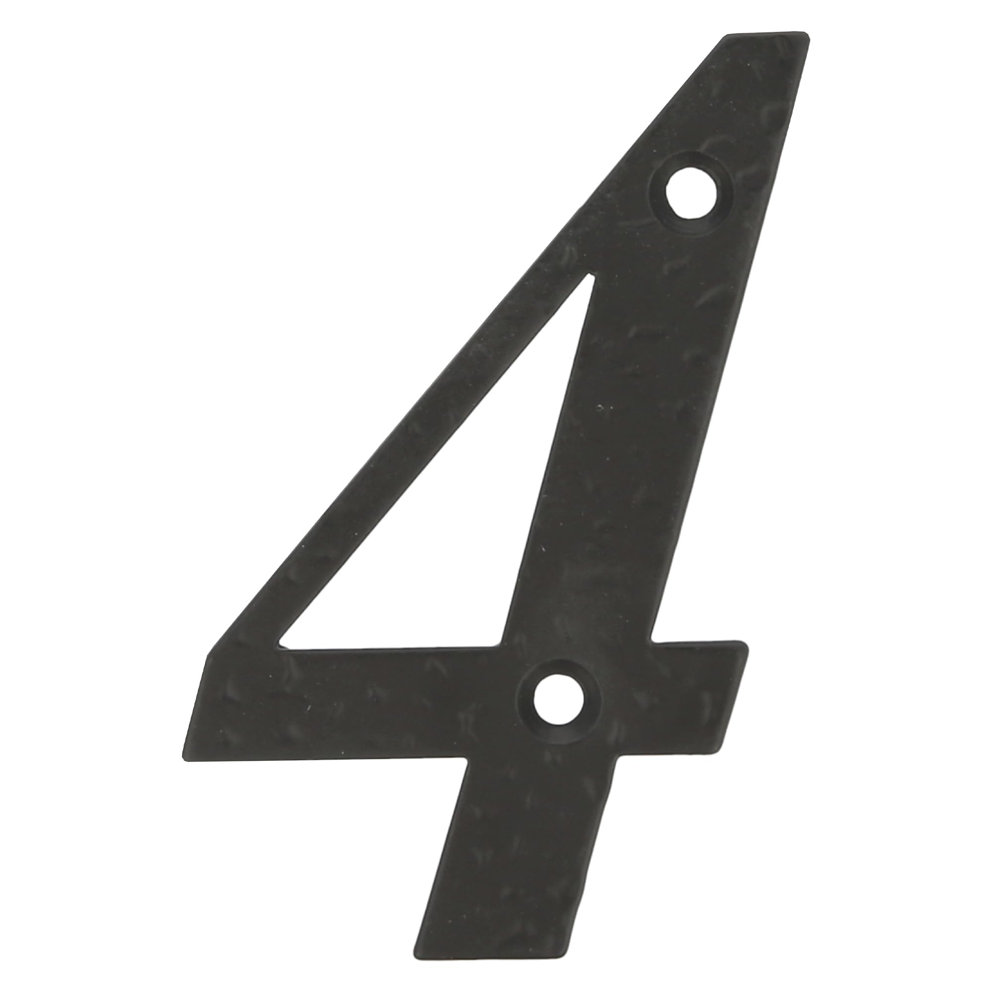 Amig - Number for Houses or Portals | No. 4 | 100 x 65 mm | for Exterior Walls or Walls of Housing | Made of Steel Finish in Black Epoxy | Forged Style | Includes Studs and Screws