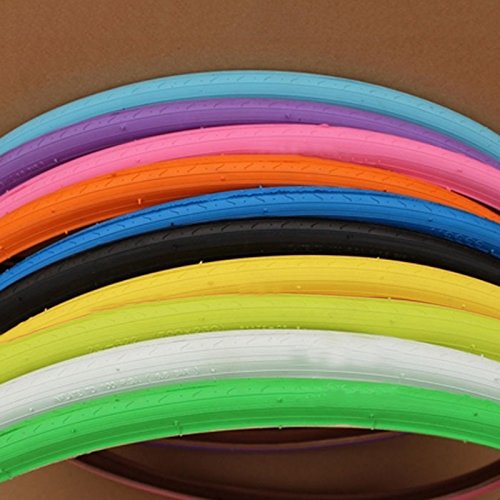 ZZ Lighting Creative Bicycle Tyre 700X23C Colored Tires for Single Speed Fixie Road Track Bike Fixed Gear Bike (Green)