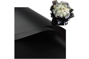 Rikyo 20 Counts Vintage Black Fresh Flowers Wrapping Paper,Florist Bouquet Paper,Waterproof Holding Flowers Wrapping Paper or Christmas Gift Wrapper Florist Bouquet Material 22.75" More Colors