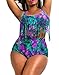 Spring Fever Women's Retro High Waist Braided Fringe Bikini Swimwear Plus Size C Red Cobra 2XL (US: 12-14)