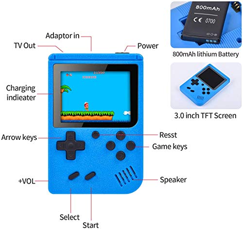 Gamory Retro Games Console, Gameboy Portable handheld games Console with 400 Classical Games & 2.8-Inch Color Screen for 2 Players Support TV Handheld Kids Games Consoles Play 5 Hours+ for Kids Adults