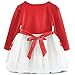 NNJXD Infant Baby Girls Long Sleeve Cotton Flower Dress Size 9-12 Months Red