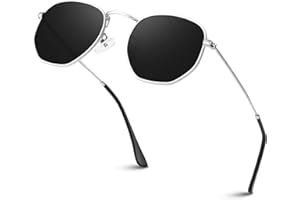 Sunier Polarized Sunglasses Women,Trendy Womens Sun Glasses, Ultralight Hexagon Metal Frame UV400 Shades