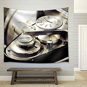 Detail of Old Classic Camera Mechanical dials in Vintage Style - Fabric Wall Tapestry Home Decor - 51x60 inches