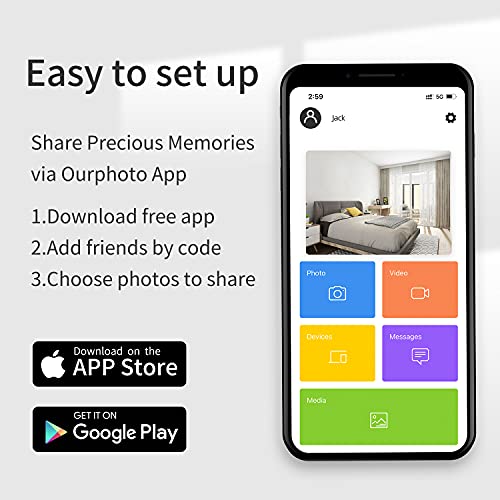 Jeemak Digital Picture Frame 7 inch WiFi Photo Frame with IPS Touch