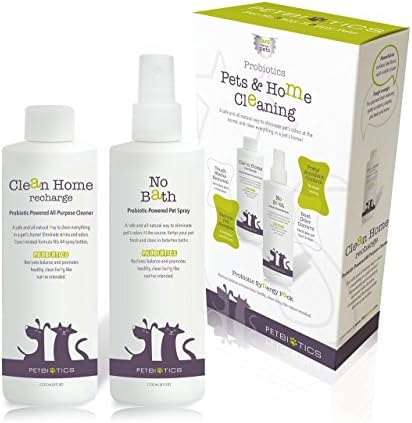 Synergy Pack-(No Bath-Probiotic Topical Pet Spray+Probiotics All Purpose Cleanser) - Clean All Surfaces, Windows, Glass, Tables, Clean Animals, Remove Smell and Odor From Pets, No Harsh Chemicals