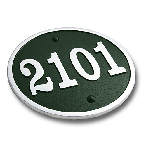 House Number Address Plaque Modern Round Style. Cast Metal Personalised Yard Or Mailbox Sign With Oodles Of Color, Number And Letter Options. Handmade In England By The Metal Foundry Just For You - Thumbnail 4