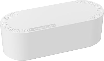 D-Line Large Cable Tidy Box White Desk TV Management Extension Block Organiser