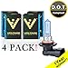 Voltage Automotive 9005 HB3 Headlight Bulb Polarize White Replacement (4 Pack) - Professional Upgrade Head Light Bulb