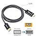 DisplayPort to HDMI Cable 4K 60Hz UHD Unidirectional DP to HDMI Cable - Qicai H Display Port to HDMI Cable for HDTV, Monitor, Projector, Desktop, NVIDIA, Lenovo, HP - Aluminum Shell, Black (6.6ft)