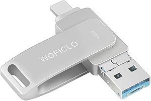 Flash Drive for Phone Memory Stick128gb WOFICLO USB Drive Photo-Stick External Storage Compatible Phone/Pad/Android/Mac/PC (128GB, Gray)