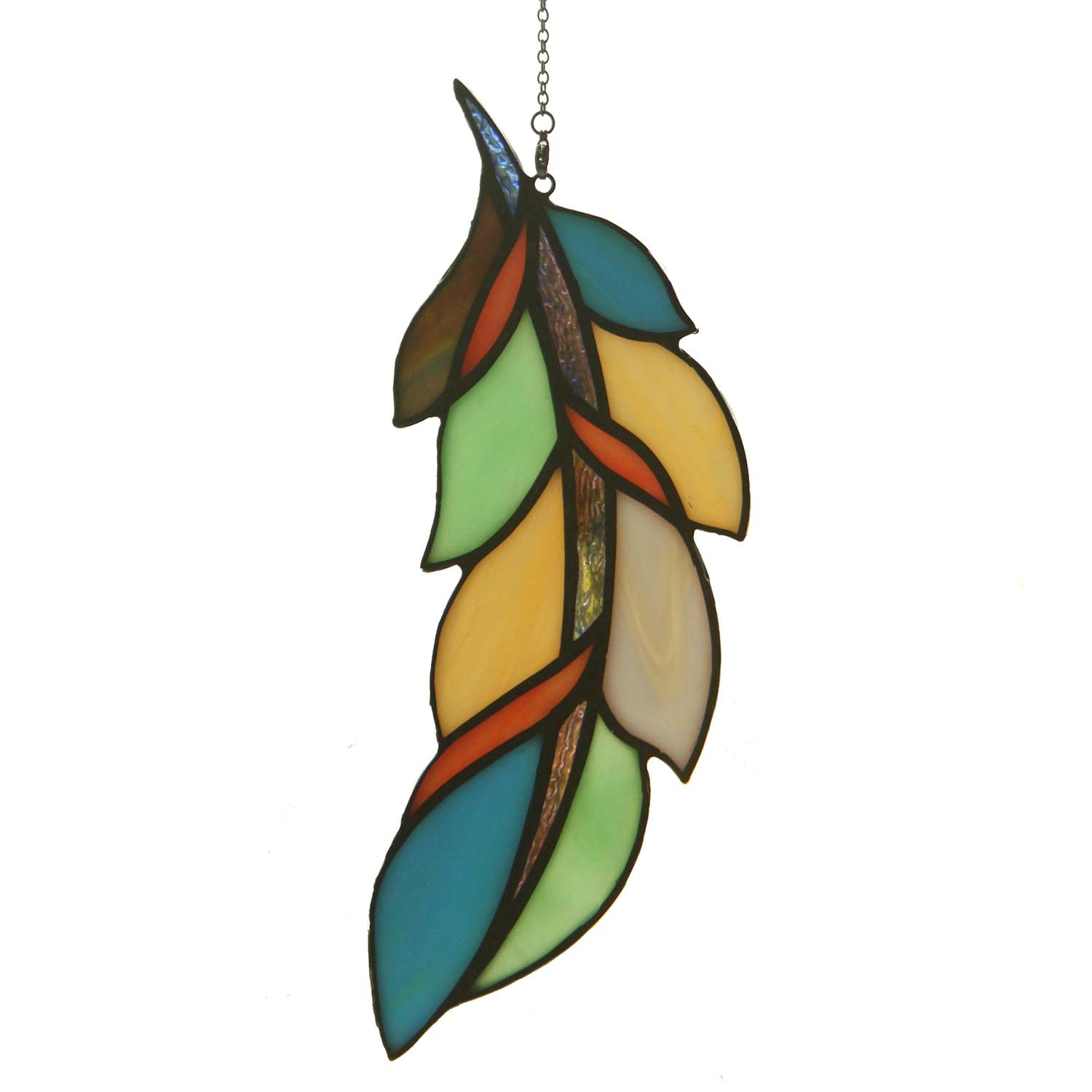 Photo 1 of Handmade Stained Glass Feather Sun Catcher Window Decoration for Tiffany Art Lover