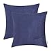 CaliTime Throw Pillow Covers Decorative 18 X 18 Inches Pack of 2 Cozy Chenille Cushion Cases for Couch Sofa Bed Living Room Home Navy Blue