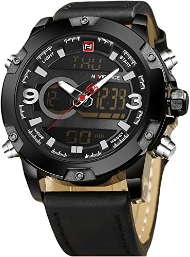 Naviforce Analog-Digital Black Dial Mens Watch-NF9097