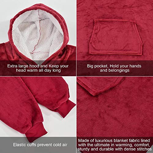 Tuopuda Hoodie Deken Sweatshirt met zak Vrouwen Oversized Sherpa Hoodie Unisex Super Zachte Warme Deken Hoodie Fleece… - Image 3