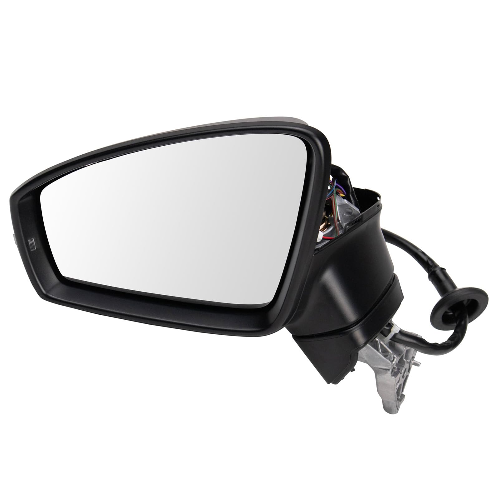 TRQ Driver Side Power Folding Heated Mirror with Memory Puddle Light Paint to Match Compatible with 2020 2021 Volkswagen Tiguan VW1320181 Image