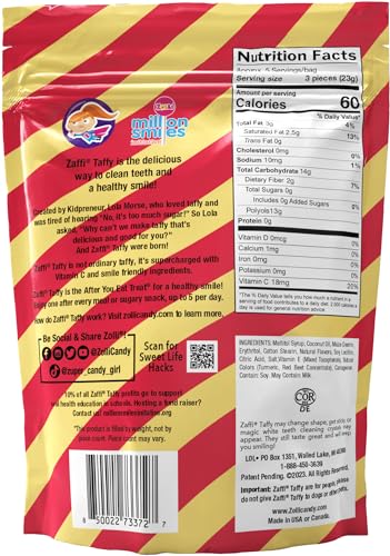 ZAFFI TAFFY SUGAR FREE CANDY – DYE FREE, KETO & DIABETIC-FRIENDLY, DENTIST-APPROVED TREATS FOR KIDS (STRAWBERRY + BANANA, 5.0 OZ)