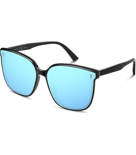 Oversized Polarized Sunglasses, Retro Square Mirrored Shades, Lightweight UV400 Polarized Oversized Sunglasses, Retro Square Mirrored Shades  main image 2