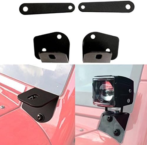 AutoOcean Lower Windshield Light Mounts Kit Accessories for 2007-2017 Jeep Wrangler JK JKU 2 Door 4 Door