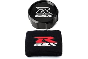 MOWOK For Suzuki GSX-R Gsxr 600 750 1000 GSX-R750 gsx-r600 gsxr1000 Motorcycle CNC aluminium alloy Front Brake Fluid Reservoir Protection Cover and Reservoir cap sock (Black)