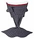 LAGHCAT Mermaid Tail Blanket Knit Crochet and Shark Blanket for Adult,Sleeping Bags (71 x 35.5 Inch, Dark Gray Shark)