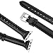 Simpeak Slim Genuine Leather Band Compatible with Apple Watch 40mm 38mm Series 6 SE 5 4 3 2 1, Women Men Wirstband Strap Replacement for iWatch 40 38, Black