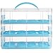 VonShef Snap and Stack Blue 3 Tier Cupcake Holder & Cake Carrier Container - Store up to 36 Cupcakes or 3 Large Cakes