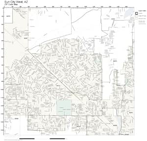 ZIP Code Wall Map of Sun City West, AZ ZIP Code Map Laminated: Amazon ...