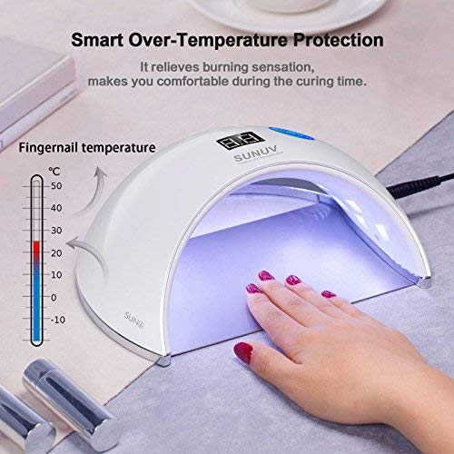 SUNUV SUN6 36W UV Nail Lamp Led Nail Dryer for Gels Nail Polish with Sensor (White)