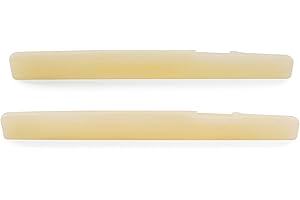 Musiclily Pro 75x3x10mm Flat Bottom Compensated Bone Saddles for 6 String YA Style FG Series Acoustic Guitar, Unbleached (Set