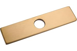 iVIGA 10" Sink Faucet Hole Cover Deck Plate for Bathroom & Kitchen Vanity Sink, Gold Escutcheon Plate Stainless Steel Outside Faucet Cover Cap Rectangle Mixer Tap