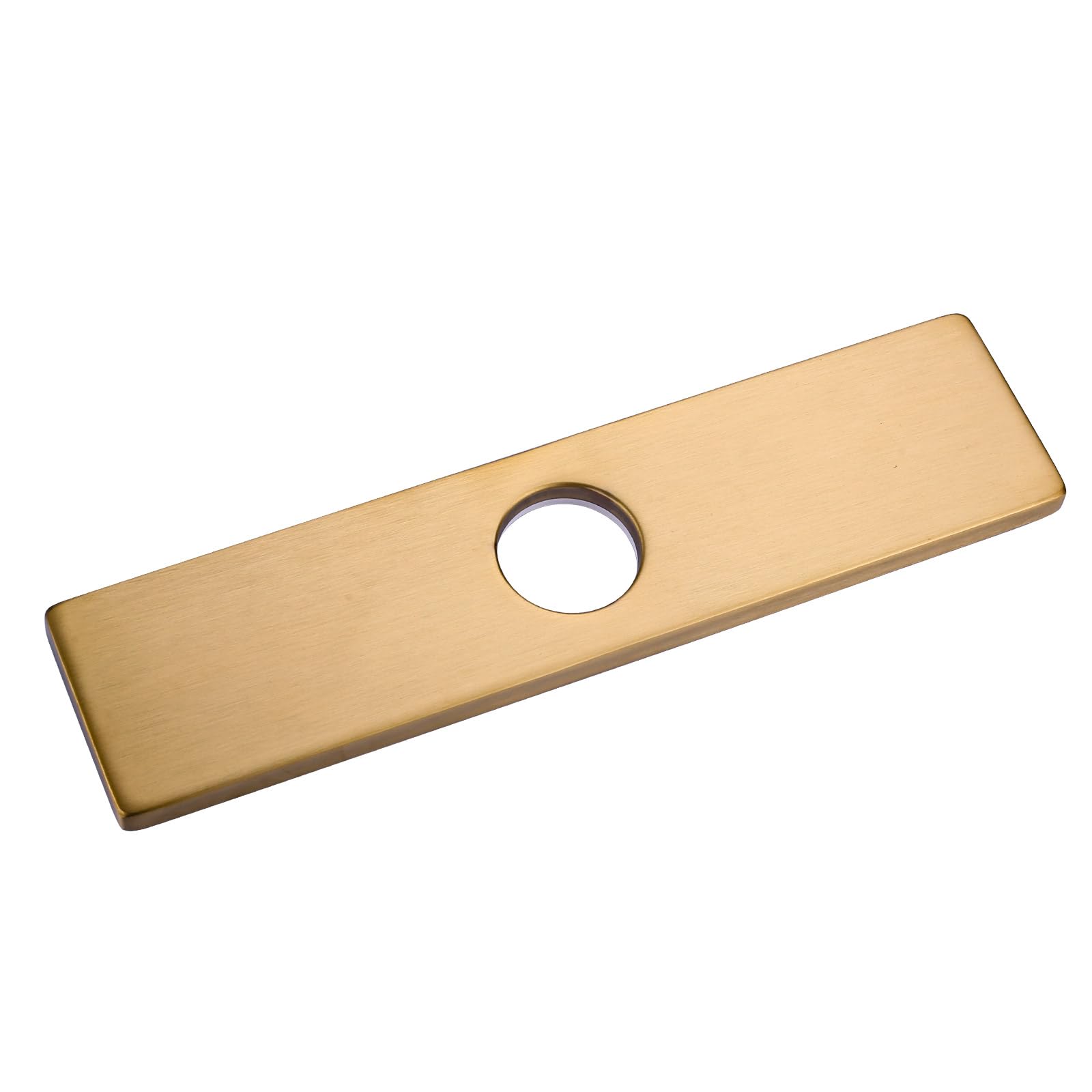 Photo 1 of iVIGA 10" Sink Faucet Hole Cover Deck Plate for Bathroom & Kitchen Vanity Sink, Gold Escutcheon Plate Stainless Steel Outside Faucet Cover Cap Rectangle Mixer Tap
